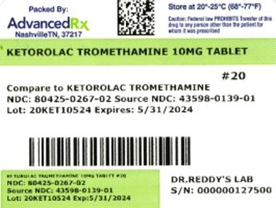 Label 2 (Ketorolac Tromethamine 80425 0267 02)